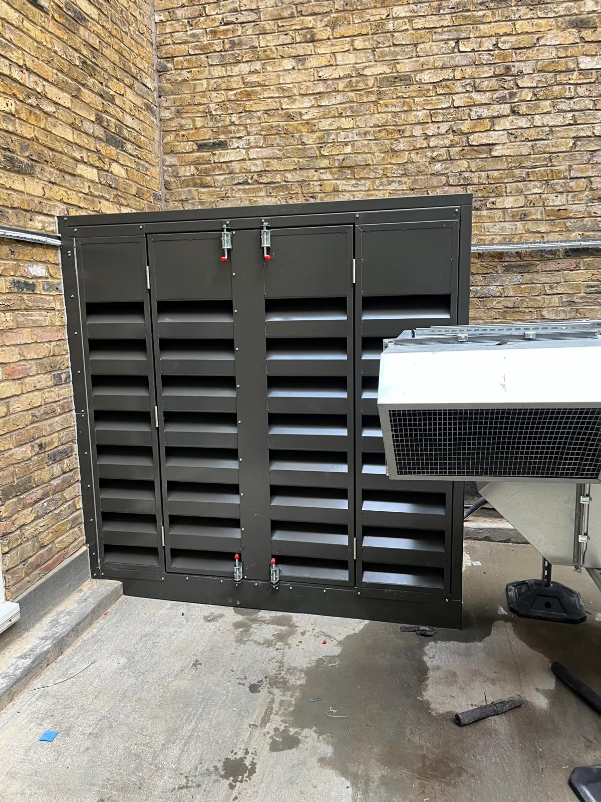 Small acoustic louvred enclosure