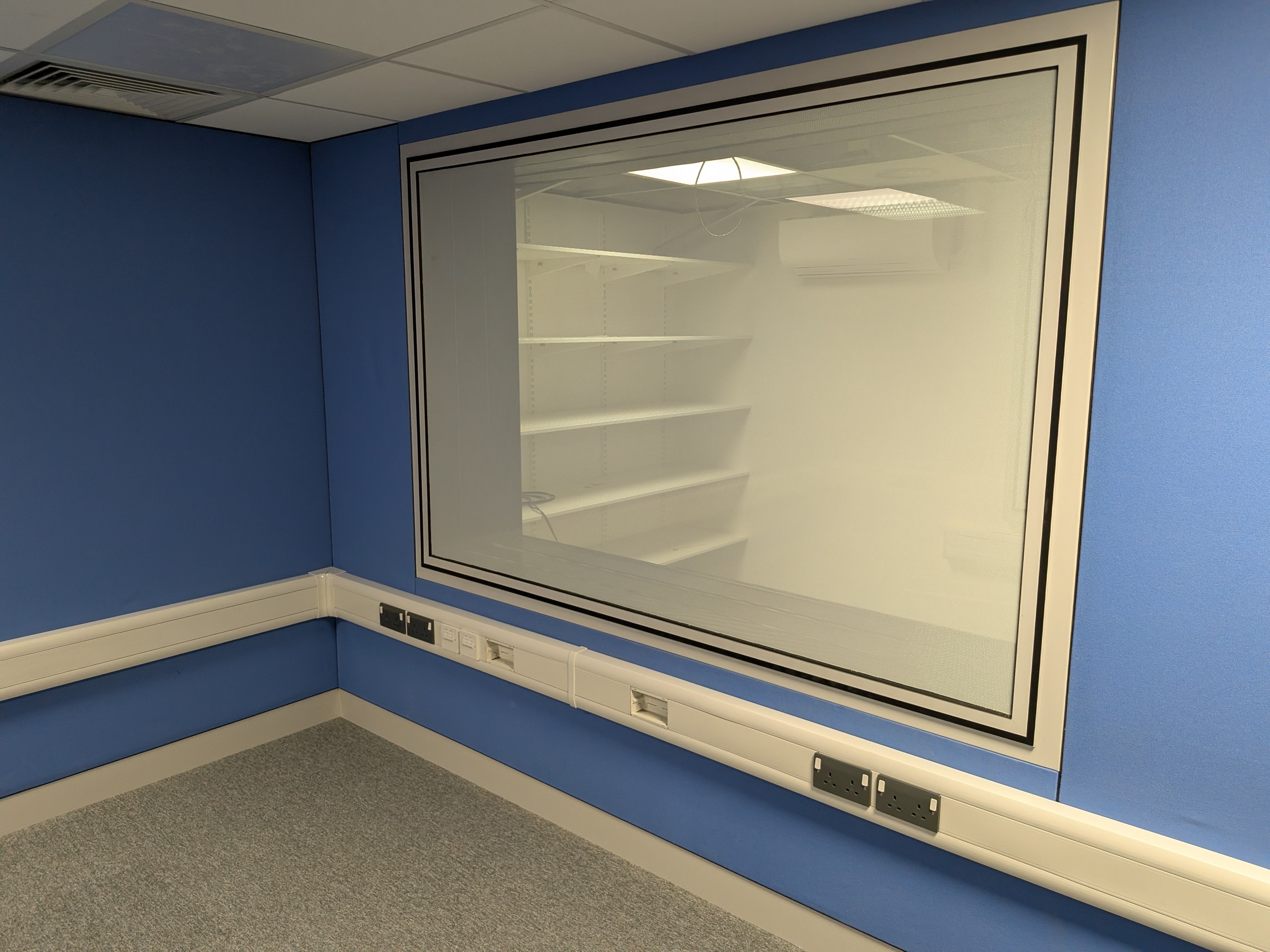 One way audiology observation window