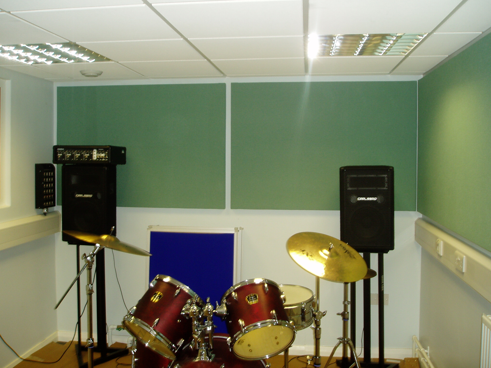 Acoustic wall panels for a practice studio