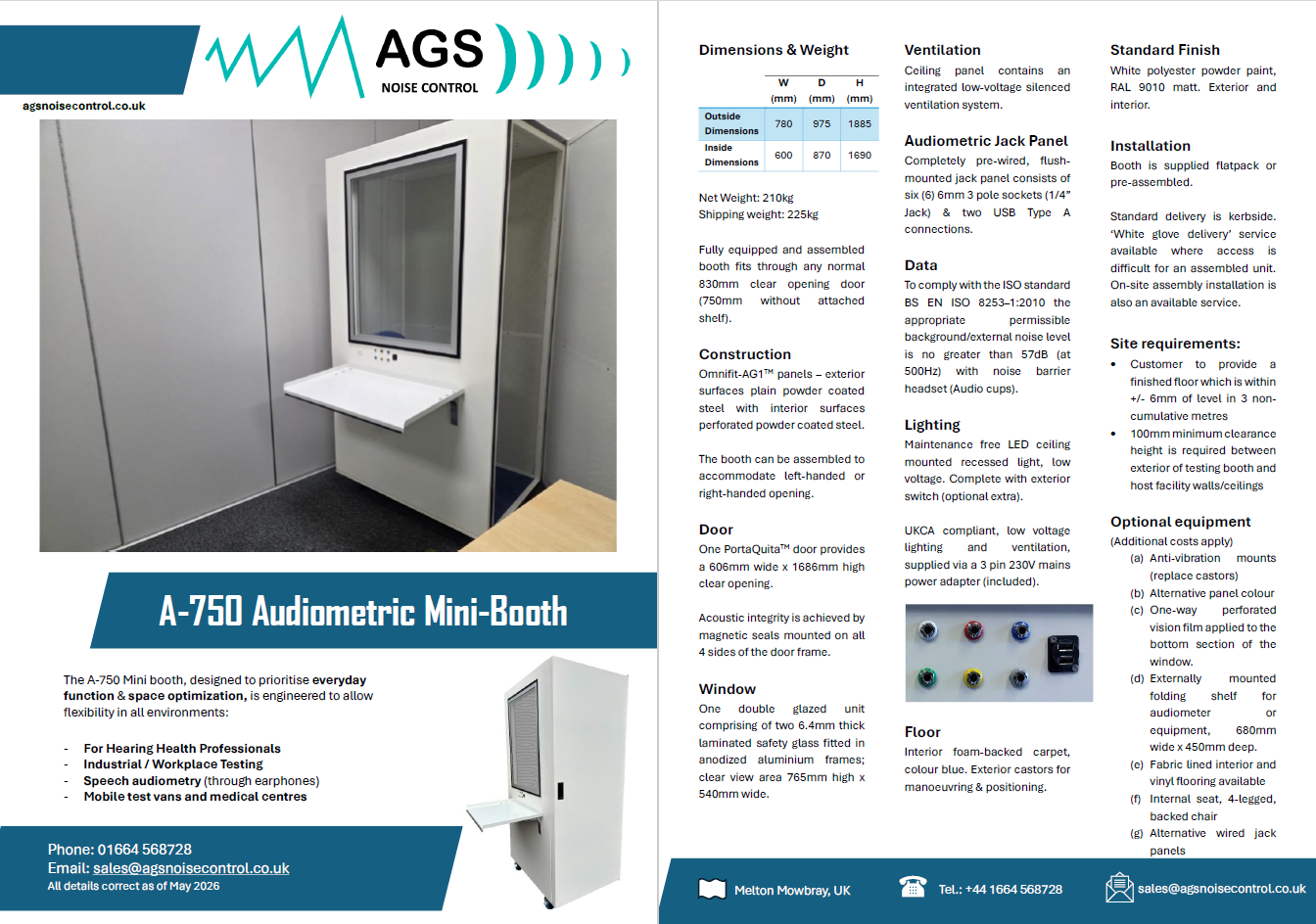 A-750 Minibooth Datasheet Photo